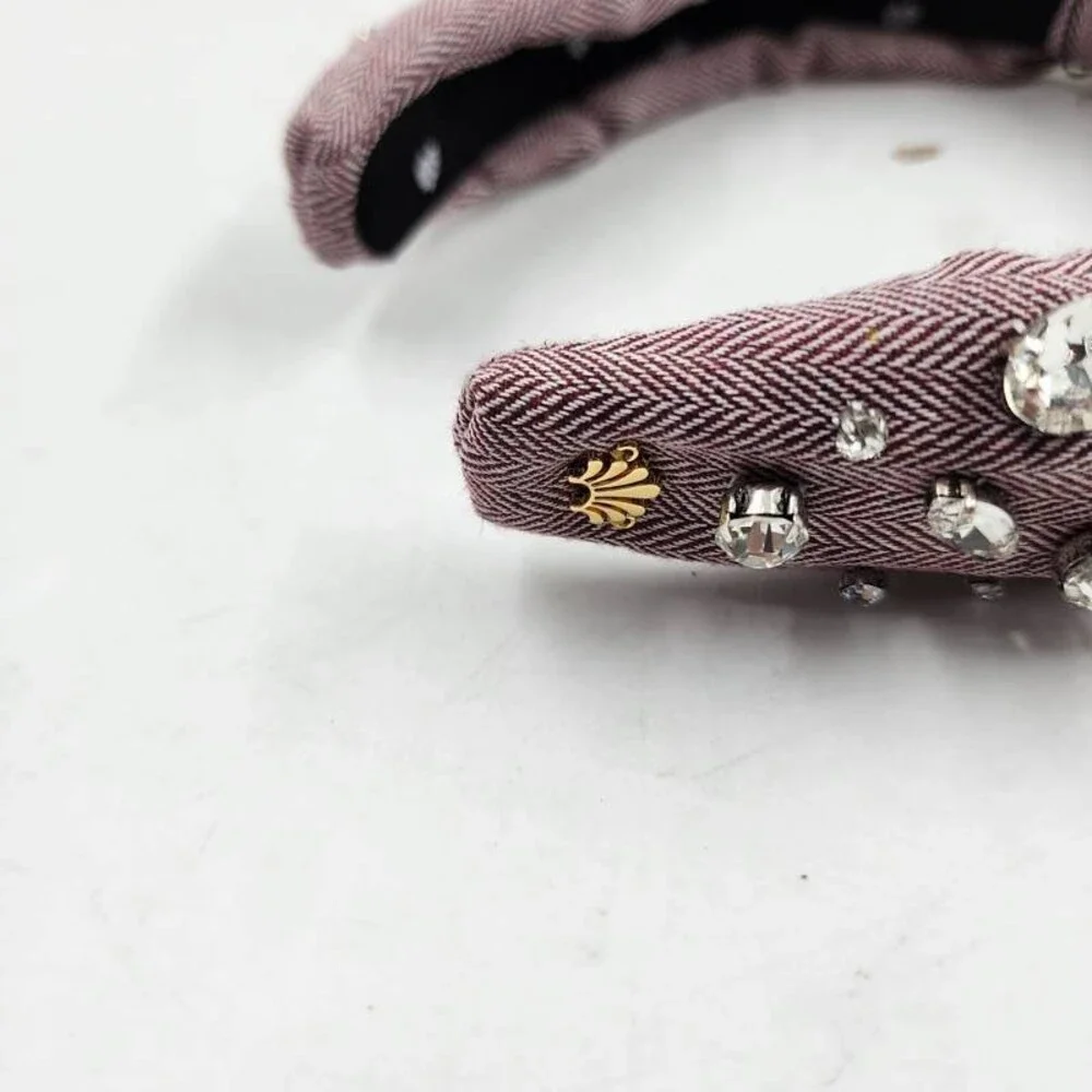 Lele Sadoughi Herringbone Embellished Knotted Headband Women's OS Red/Silver